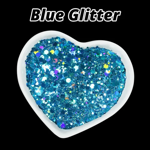 Miniatura 2 de HTVRONT - Purpurina gruesa holográfica - 100g/3.53oz, color azul, para resina, artesanía, uñas, vaso, maquillaje