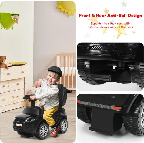 Miniatura 5 de HONEY JOY Cochecito Empujador con Pedal, Coche Deslizante con Manija de Empuje y Barrera Desmontable, Sonido y Luces, Almacenamiento Bajo