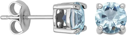 Miniatura 46 de Amazon Essentials Aretes redondos de plata de ley con piedra natal (anteriormente colección Amazon)