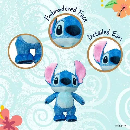 Miniatura 3 de Disney Baby Lilo & Stitch Animal de Peluche Suave y Abrazable Juguete de Peluche Lindo para Niños Pequeños y Niñas, Regalo para Niños, Stitch Azul