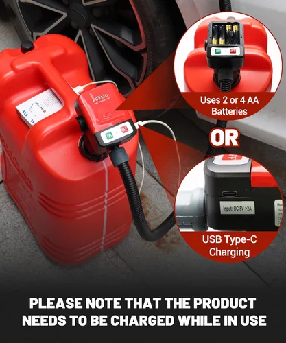 Miniatura 3 de FUELIO Bomba de transferencia de combustible – Bomba de gas eléctrica de carga USB para lata de gas – Bomba de transferencia de gas alimentada por