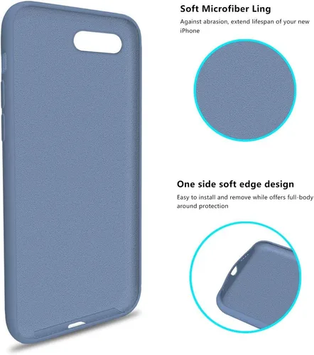 Miniatura 5 de Funda compatible con iPhone 8 Plus/7 Plus (5.5 pulgadas), [protección contra caídas] [arañazos] de silicona líquida a prueba de golpes, antihuellas