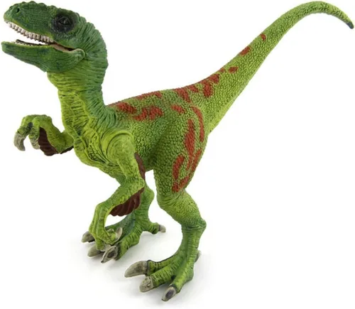 Figura de velociraptor de juguete de dinosaurio con mandíbula y manos móviles, figura de acción de Raptor con detalle de regalo y colección Dinos