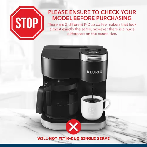 Miniatura 3 de Jarra de café de 12 tazas compatible con Keurig K-Duo Essentials, K Duo Hot & Iced – NO encajará en Keurig K-Duo Single Serve