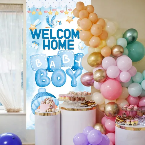 Miniatura 6 de Cartel de bienvenida a casa para puerta de bebé, baby shower, revelación de género, decoraciones para fiestas para niños, con texto en inglés "It's
