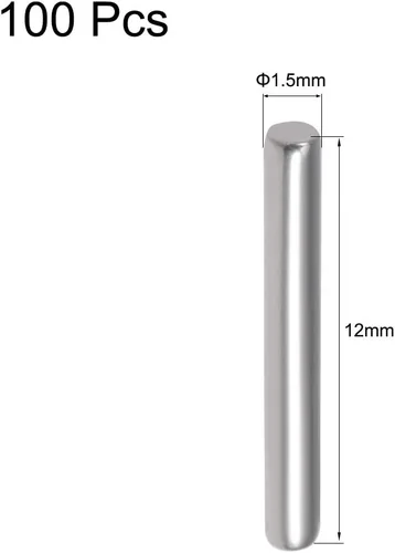 Miniatura 2 de uxcell 100 clavijas de acero inoxidable 304 de 0.059 in x 0.472 in, estantes de soporte, color plateado