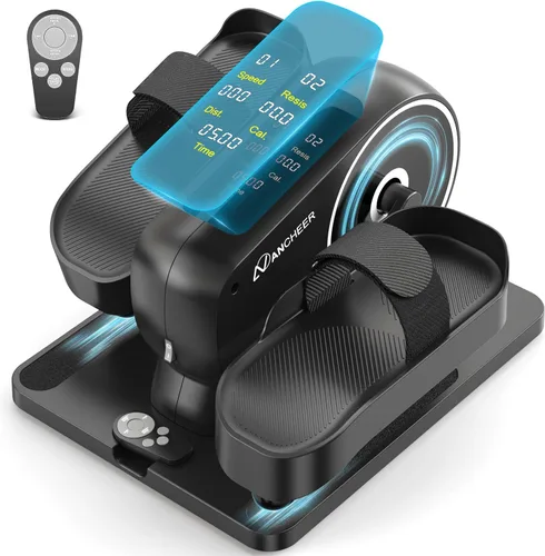 Miniatura 9 de ANCHEER Máquina elíptica para debajo del escritorio, mini bicicleta estática 2 en 1, pantalla digital, 9 niveles de resistencia, 12 niveles