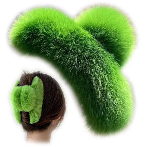 Miniatura 5 de YOYLMAL - Pinza grande de pelo sintético para mujer, 5.1 pulgadas, pinzas de pelo mullidas y esponjosas, antideslizantes, fuerte sujeción peluda