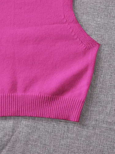 Miniatura 4 de SOLY HUX Suéter de punto acanalado para mujer, sin mangas, cuello redondo, camiseta corta sin mangas