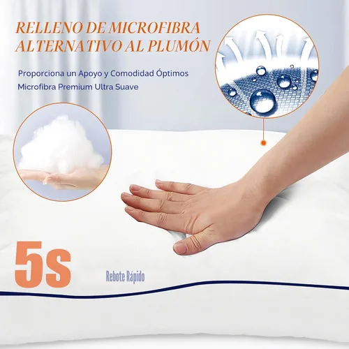 Miniatura 3 de MZOIMZO Almohadas de cama firmes de apoyo para dormir, tamaño King, juego de 2, calidad de hotel refrescante con relleno alternativo de plumón suave