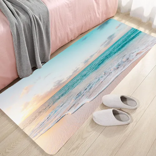 Miniatura 26 de Alfombra antideslizante de espuma de esponja de pelo bajo para puerta de baño, alfombras separadas a prueba de deslizamiento, alfombra de ilusión