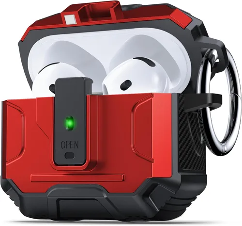 Miniatura 28 de DASFOND - Funda de armadura para AirPods de 2ª y 1ª generación, carcasa de cuerpo completo de grado militar a prueba de golpes, soporte de carga