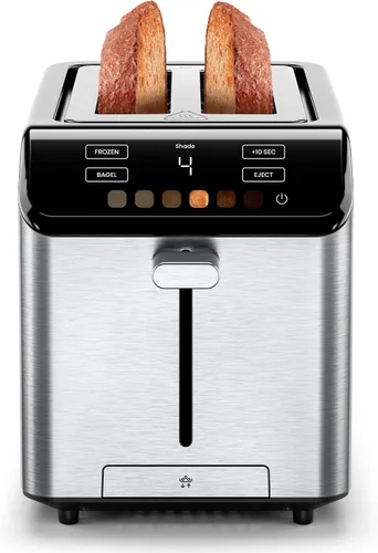 Chefman Smart Touch - Tostadora digital de 2 rebanadas, 6 configuraciones de tostado, controles de pantalla táctil, ranuras extra anchas para panes