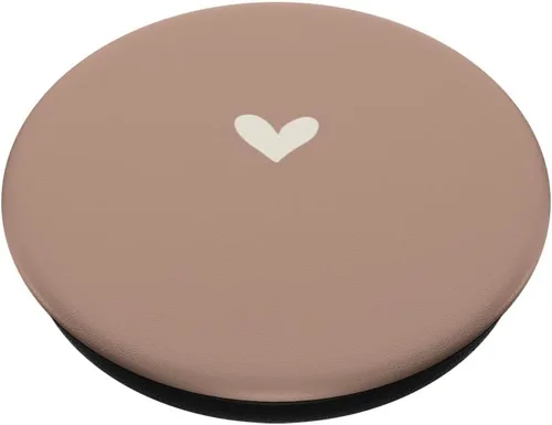 Miniatura 2 de Beige Sand Tan - Elegante Corazón Dibujado a Mano Simple Lindo PopSockets Estándar PopGrip
