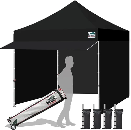 Miniatura 13 de Toldo Eurmax comercial de 3 m x 3 m, carpa para armar, toldos para fiestas en exteriores con 4 paredes laterales desmontables, con cierres, y bolsa
