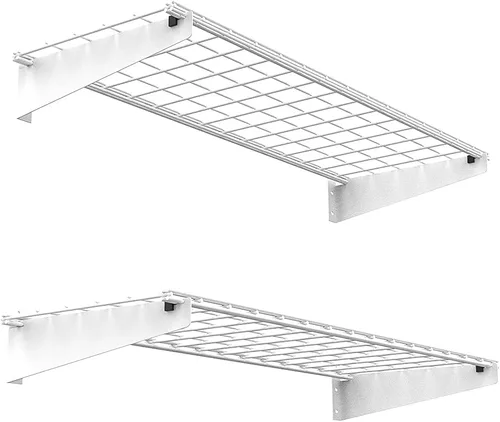 Miniatura 8 de Wallmaster Paquete de 2 estantes de pared de garaje resistentes de 15 x 45 pulgadas, 45 x 15 pulgadas, estantes flotantes para montaje en pared