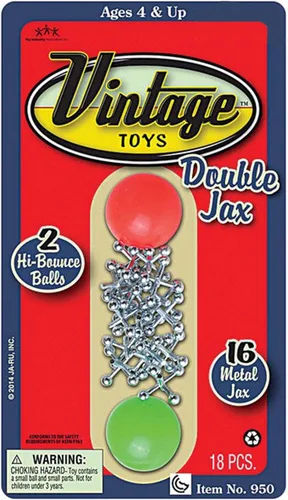 Miniatura 9 de JA-RU Vintage Toys - Juego de jacks metálicos (paquete de 2) con dos pelotas saltarinas. Juegos mini Jax clásicos retro familiares. Recuerdos