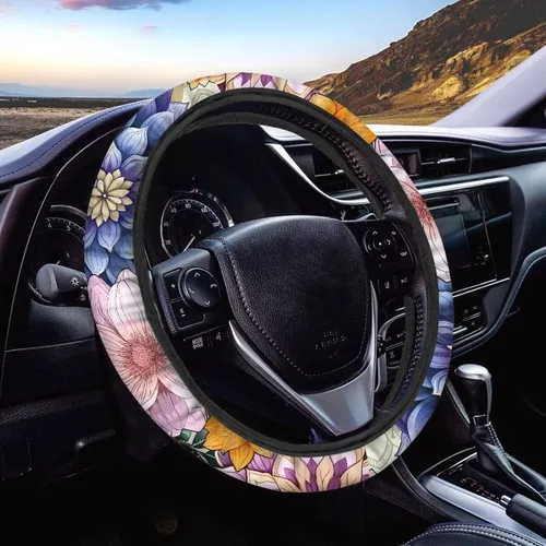 Miniatura 37 de Funda de volante de 15 pulgadas, naranja, para automóvil - Fundas de volante de auto de Batimóvil, accesorios de Halloween, de neopreno, Murciélago