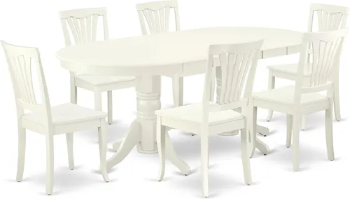Miniatura 23 de East West Furniture VAAV5-LWH-W - Juego de comedor de 5 piezas para 4 personas, incluye una mesa de comedor ovalada con hojas de mariposa y 4 sillas