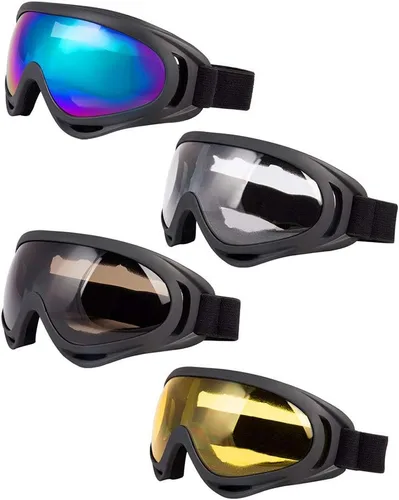 Miniatura 11 de LJDJ Gafas de esquí, paquete de 4 – Gafas de snowboard para motocicleta, gafas tácticas de combate militar