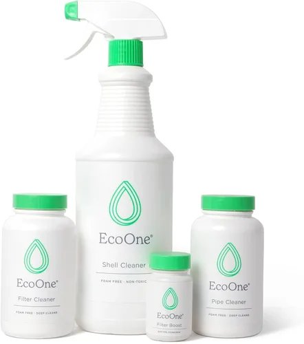 Kit de limpieza profunda de EcoOne | Viene con limpiador de filtro de spa y bañera de hidromasaje, limpiador de tuberías, limpiador de carcasa de