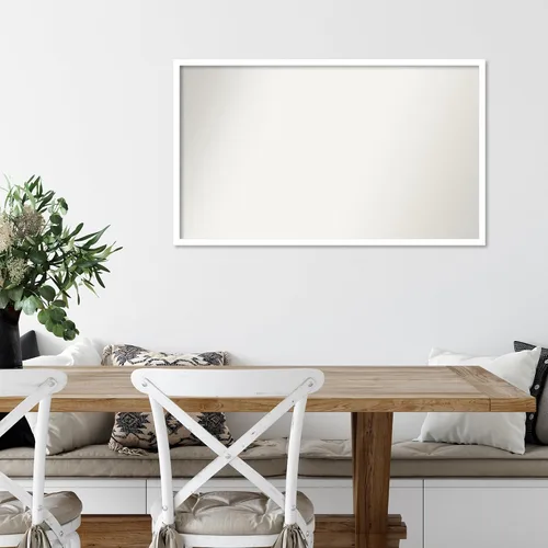 Miniatura 364 de Amanti Art Espejo de baño blanco para sobre el fregadero, 32 x 45 pulgadas, espejo de tocador rectangular blanco esbelto, marco de madera moderno