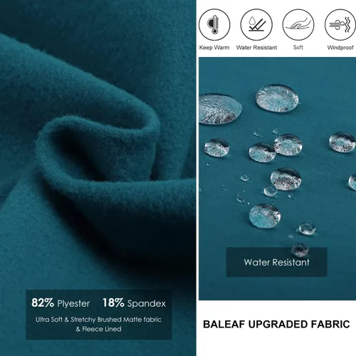 Miniatura 3 de BALEAF Mallas de correr de vellón para hombre pantalones térmicos resistentes al agua leggings con cremallera en las piernas bolsillos para ciclismo