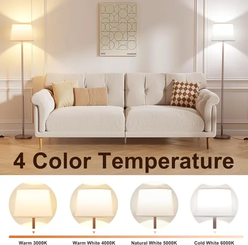 Miniatura 3 de Raexpectis Lámparas de pie mejoradas para sala de estar, lámpara de pie moderna con control remoto, colores regulables, temperatura