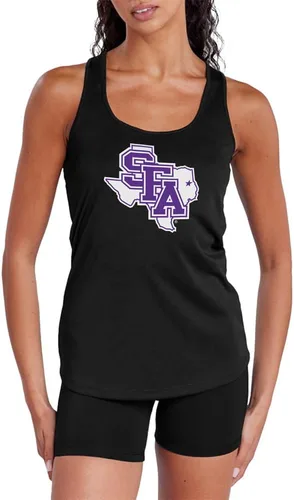 Miniatura 380 de Camiseta deportiva sin mangas oficial de NCAA Collegiate para mujer, con espalda cruzada, colección con logotipo primario