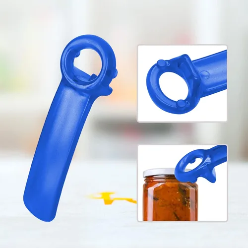 Miniatura 3 de 1 paquete de abridor de tarros con llave de tarro azul, el original fácil uso por cualquier persona (transparente)