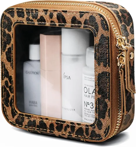 Miniatura 62 de Bolsa de maquillaje transparente Popvibe, estuche de cosméticos de viaje con cremallera, bolsa de aseo transparente con cremallera, organizador Malva