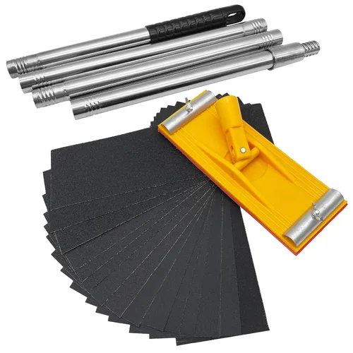 Miniatura 9 de Lijadora de mano, soporte para papel de lija con mango de esponja, bloque de lijado manual de 7 x 3.5 pulgadas para paneles de yeso, madera, metal