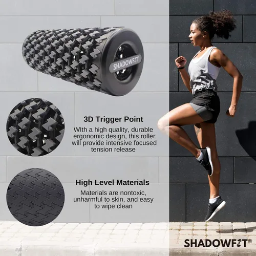 Miniatura 4 de Shadowfit - Rodillos de espuma ajustables para dolor muscular, tejidos, rodillos de masaje para un máximo alivio de la tensión, espuma de alta Rojo