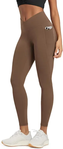 Miniatura 7 de ODODOS Leggings Suaves como Mantequilla de Cintura Cruzada con Bolsillos para Mujeres, ODCLOUD Pantalones de Yoga Lounge Cruzados de 25" / 28