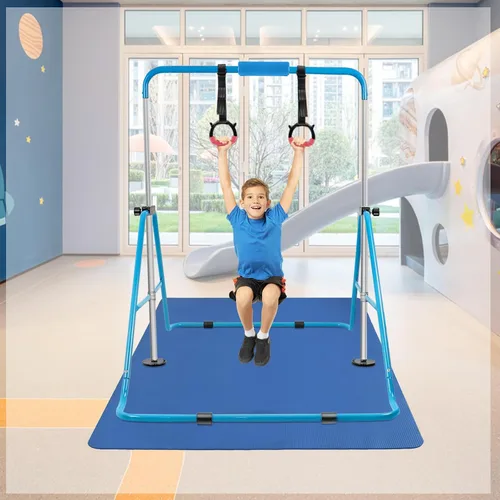 Miniatura 7 de YEEGO DIRECT Barra de gimnasia con anillos, barra de gimnasia plegable para niños de 3 a 12 años, expandible para entrenamiento en casa, regalos