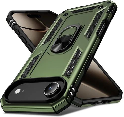 Miniatura 35 de 17 Pro - Funda de teléfono para hombre con anillo de soporte, armadura resistente de grado militar para iPhone 17 Pro, funda a prueba de golpes, Azul
