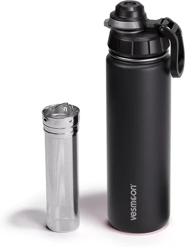 Miniatura 11 de Vesmoon Vessence Botella de infusión de té de acero inoxidable de 24 oz para té de hojas sueltas, agua, hierbas, frutas - Botella aislada de triple