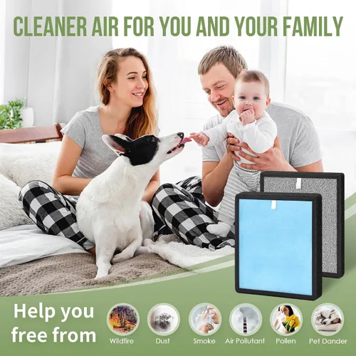 Miniatura 6 de Filtro de repuesto HJ-H23 compatible con Hejiko HJ-H23 Air Pu-rifier, combina con el modelo No. HJ-H23-RF, 2 juegos de filtros HJ-H23 extraíbles que