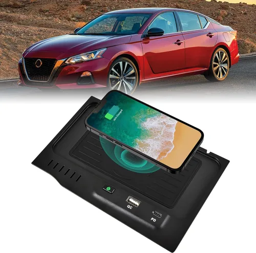 Cargador inalámbrico de coche para Nissan Altima 2019-2024 2023 2022 2021 L34, accesorios USB-A USB-C para teléfono Altima S/SL/SV/SR
