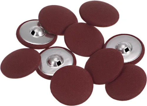 Miniatura 75 de HARFINGTON 10 botones de tela de 24L cubiertos de tela de 0.59 pulgadas, vástago de metal, botones de costura redondos para trajes, blusas de Azul