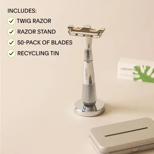 Miniatura 2 de Leaf Shave Juego de maquinilla de afeitar Leaf Twig, incluye maquinilla de afeitar Twig, soporte a juego, repuestos de cuchillas de un solo filo