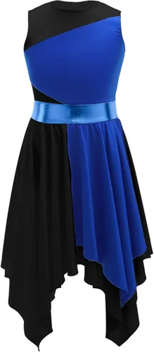 Miniatura 21 de CHICTRY Vestido de baile lírico sin mangas asimétrico para niñas, disfraz de adoración litúrgica contemporánea