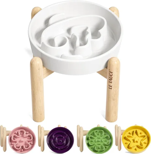 Miniatura 11 de LE TAUCI Cuencos para perros de cerámica de alimentación lenta, cuenco de alimentación lenta de 1.5 tazas para razas pequeñas y medianas, cuenco