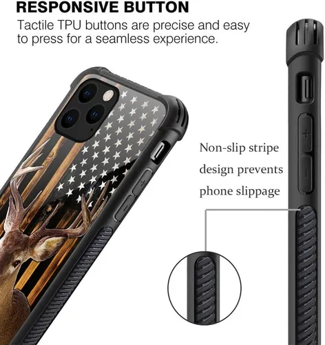 Miniatura 3 de Funda compatible con iPhone 13 Mini, fundas para mujeres y niñas, diseño de bandera de venado y cola blanca Bandera de ciervo de cola blanca