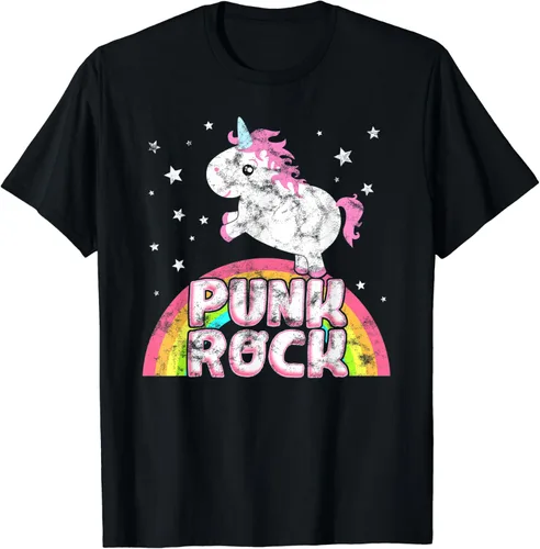 Funny irónico Cool Unicornio Festival de Música Tee de punk rock Hombre niños 12 Marino