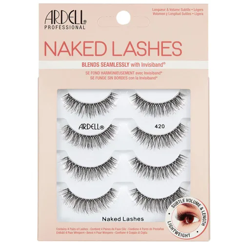 Ardell Naked Lashes - Paquete múltiple de 420 unidades, aspecto natural ligero, banda Invisiband para mayor comodidad, perfecto para el uso diario,