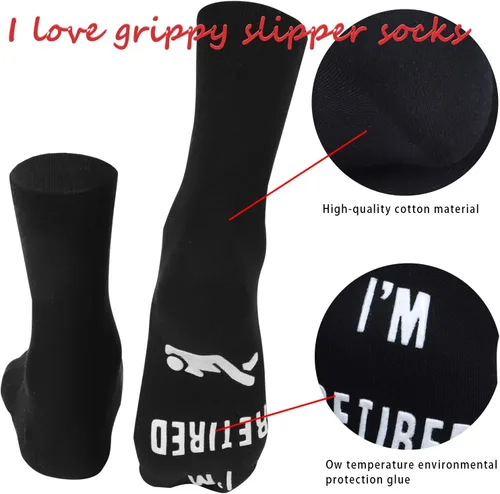 Miniatura 3 de ZXGXLAW Regalos de cumpleaños para papá, hombres, marido, abuelo, mujer, idea del día del padre, Navidad, Do Not Disturb I'm Retired Funny Socks