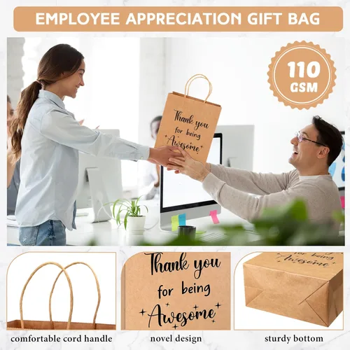 Miniatura 3 de Ctosree 20 piezas de bolsas de papel para regalo de agradecimiento para empleados, compañeros de trabajo, colegas, bolsas de "Gracias por ser Papel