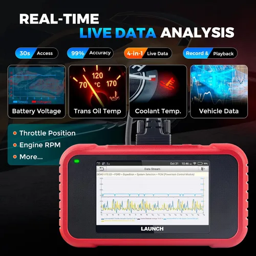 Miniatura 6 de LAUNCH Herramienta de diagnóstico del escáner CRP129E V2.0 Elite OBD2, 12 herramienta de escaneo de restablecimiento, AutoAuth FCA, lector de código