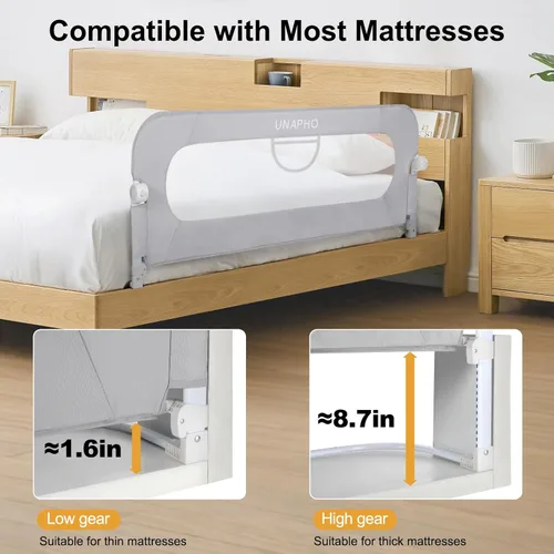 Miniatura 3 de Riel de cama para niños pequeños, rieles para camas infantiles abatibles para cama individual, matrimonial, Queen, King, litera, protector de riel